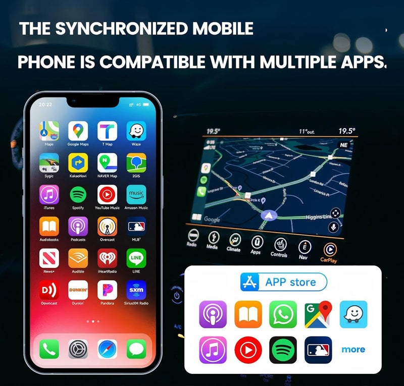 Promoterk محول وايرلس CarPlay و Android Auto، تصميم ألمنيوم فائق الصغر مع تقنية النطاق المزدوج، متوافق مع USB-C/USB-A للمركبات التي تدعم CarPlay السلكي - Image 4